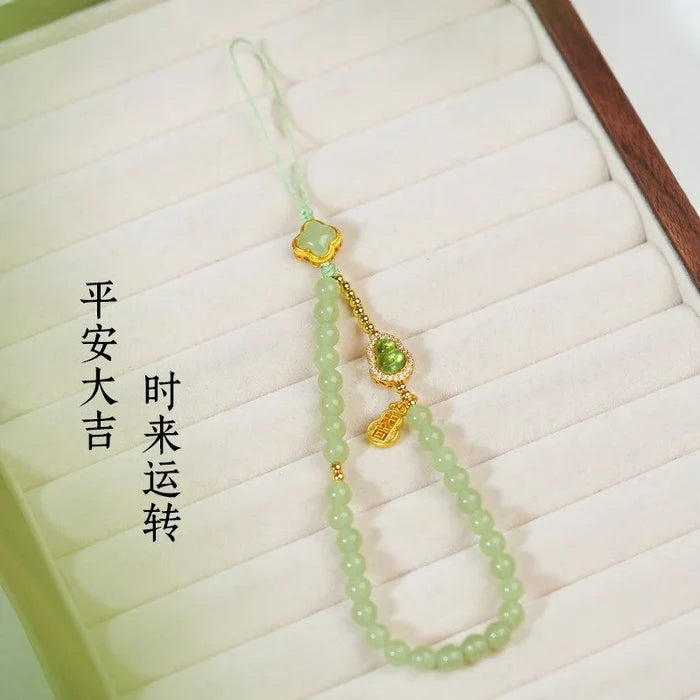 Hetian Jade crystal phone charm for peace and serenity, Crystalvana