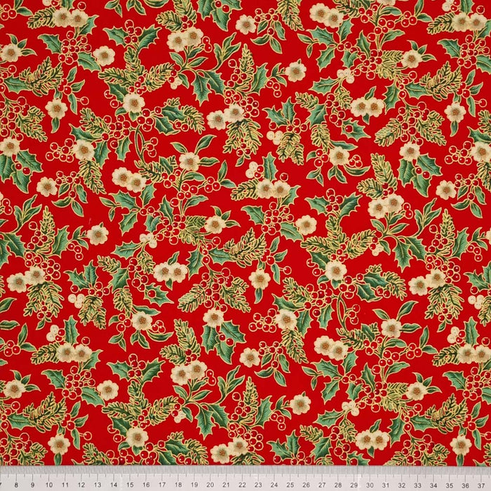 Holly Flower - Christmas Fabric Bundle - Half Metres