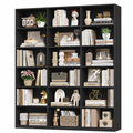 Homfa 18-Cube Bookcase, 72" Tall Triple Wide 6-Tier Bookshelf, Large Cube Storage Organizer with Open Shelves for Living Room, Bedroom, Home Office, Black
