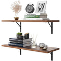 Homfa 2 Pack Floating Wall Shelves, Display Storage Ledge for Bathroom Kitchen Living Room, Rustic Brown(Set of 2)