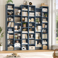 Homfa 2 Pieces Blue Bookshelves, 71¡¯¡¯ Tall Three Row Bookshelf with Adjustable Shelves, 21-Cubes CD Display Storage Organizer Shelf for Living Room Home Office
