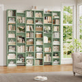 Homfa 2 Pieces Green Bookshelves, 71¡¯¡¯ Tall Three Row Bookshelf with Adjustable Shelves, 21-Cubes CD Display Storage Organizer Shelf for Living Room Home Office