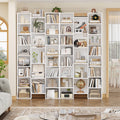 Homfa 2 Pieces White Bookshelves, 71¡¯¡¯ Tall Three Row Bookshelf with Adjustable Shelves, 21-Cubes CD Display Storage Organizer Shelf for Living Room Home Office