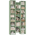 Homfa 21-Cube Bookcase, 71¡¯¡¯ Tall Wooden Bookshelves with Adjustable Shelves, Triple Wide CD Display Storage Organizer Shelf for Home Office, Green