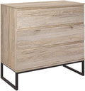 Homfa 3 Drawer Chest, Storage Dresser Cabinet with Steel Legs, Collection Organizer Nightstand Sofa Sideboard Buffet Cabinet, Accent Decor Furniture for Office Home, Assembly Requires