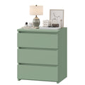 Homfa 3 Drawers Nightstand, Small Sofa Table, Wooden Storage Cabinet for Living Room, Green Finish