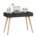 Homfa 39.4 Inch Small Computer Desk for Home Office, Gaming Writing Desks for Bedroom, Modern Study Work Table Simple Style Workstation, Black