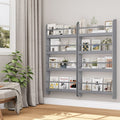 Homfa 4-Tier Wall Bookshelf Set of 2, 44.5"H Wall Mounted Kids Bookshelf, Book Storage Rack for Kids Room, Nursery, Gray