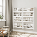 Homfa 4-Tier Wall Bookshelf Set of 2, 44.5"H Wall Mounted Kids Bookshelf, Book Storage Rack for Kids Room, Nursery, White