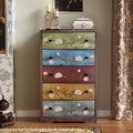 Homfa 5 Drawer Dresser, Accent Dresser Chest of Drawers for Bedroom Entryway Living Room, Vintage Brown