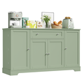 Homfa 54.3"W Kitchen Sideboard Cabinet with Drawer, 4 Door Buffet Storage Cabinet with Adjustable Shelves, Green