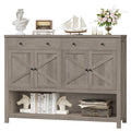 Homfa 55.1" W Farmhouse Console Table with 2 Drawers, Entryway Sofa Table with Storage Shelf, Gray
