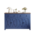 Homfa 55.1W'' 4-Doors 2-Drawers Farmhouse Storage Cabinet, Wood Sideboard with Adjustable Shelves for Kitchen Dining Room, Blue