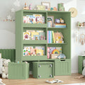 Homfa 6 Cube Toy Storage, Cube Organizer with Sliding Rack, 3 Drawer Kids Bookcase and Bookshelf, Green