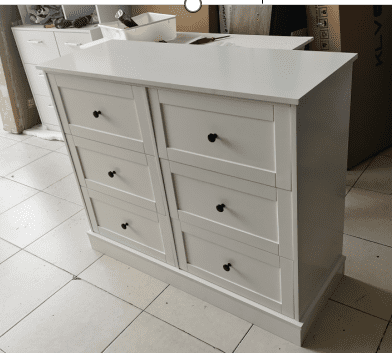 Homfa 6 Drawer Double Dresser, White Chest of Drawers, Modern Dresser for Bedroom