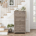 Homfa 6 Drawer Dresser, 52" Tall Chest of Drawers, Storage Cabinet for Living Room, Wash Gray