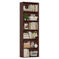 Homfa 6 Tier Tall Bookshelf and Bookcase, Wooden Bookcase Display Shelf for Living Room Home Office Library Storage, Cherry