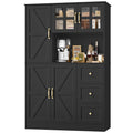 Homfa 62'' Kitchen Pantry Cabinet, Modern Storage Cabinet with Doors and Shelves, Freestanding Cupboard for Living Dining Room, Black