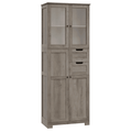 Homfa 67"H Bathroom Cabinet, Linen Cabinet with Doors and Drawers, Kitchen Cupboard, Wash Gray