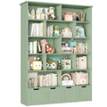 Homfa 68.9" Tall Geometric Bookcase and Bookshelf with 4 Drawers for Adults Teen, Green