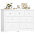 Homfa 7 Drawer White Dresser for Bedroom, Modern Chest of Drawer Wood Storage Cabinet for Entryway Living Room