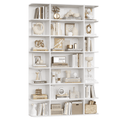 Homfa 7-Tier Triple Wide Bookcase, 84.6" Tall Bookshelf with Curved Display Shelves for Living Room Home Office Study, White