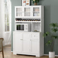Homfa 70.9'' Tall Kitchen Pantry Buffet Hutch, Large Multifunctional Storage Cabinet with Wine Rack, White