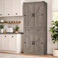 Homfa 70.9¡±Cupboard with Drawer, Farmhouse Pantry Cabinet with Magnetic Door Catches, Storage Cabinet with Shelves for Kitchen Dining Room, Gray
