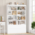 Homfa 71″ Tall Bookcase with 4 Drawers, 8 Cubes 6-Tier Double Row Bookshelf, White Bookcase for Home Office Living Room