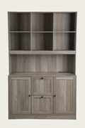 Homfa 71¡å Tall Bookcases with 2 Storage Drawers and Charge Station, 3 Tier Bookshelf with Adjustable File Storage Cabinet for Living Room Home Office, Gray