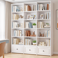 Homfa 72" Tall Triple Wide Bookshelf with Storage Drawers, 5-Tier Large Bookshelf with 15 Display Shelves for Living Room Home Office, White