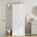 Homfa 72.4" Tall Bathroom Storage Cabinet with Drawer, 4 Door Modern Freestanding Floor Cabinet, White