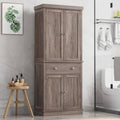 Homfa 72.4" Tall Bathroom Storage Cabinet with Drawer, 4 Door Modern Freestanding Floor Cabinet, Brown