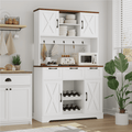 Homfa 72.6" Kitchen Pantry with Hooks and wine racks, 3 Drawers and Adjustable Shelves Storage Cabinet for Dining Room, White