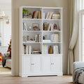 Homfa 72.8'' Tall Double Wide Cube Bookcase, 4-Tier 4 Doors Wood Display Bookshelves for Living Room Home Office, White