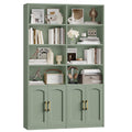 Homfa 73″ Tall Bookcases with Doors, 8 Cubes 6-Tier Double Row Bookshelf, Bookcase for Living Room Home Office, Green