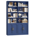 Homfa 73″ Tall Bookcases with Doors, 8 Cubes 6-Tier Double Row Bookshelf, Bookcase for Living Room Home Office, Blue