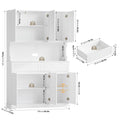 Homfa 73.8¡±H Pantry Cabinet with 6 Doors and 2 Drawers, Storage Cabinet with Microwave Stand and Adjustable Shelf, Blue
