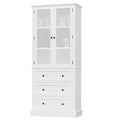 Homfa 73''Kitchen Storage Cabinet with Rattan Doors & Adjustable Shelves