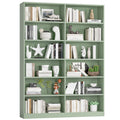 Homfa 74.3¡± Double Wide 6-Tier Bookcase, Extra Large Wooden Freestanding Display Bookshelf for Home Office Living Room, Green