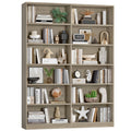 Homfa 74.3¡± Double Wide 6-Tier Bookcase, Extra Large Wooden Freestanding Display Bookshelf for Home Office Living Room, Walnut
