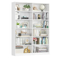 Homfa 74.3¡®¡¯ Double Wide 6-Tier Bookcase, Large Wood Display Bookcase for Home Office, White