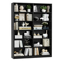 Homfa 74.3???¡¥ Double Wide 6-Tier Bookcase, Large Wood Display Bookcase for Home Office, Black