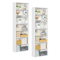 Homfa 82" Tall Bookcases Set of 2, Freestanding Display Storage Shelves, 7-Tier Open Bookshelf for Home Office Living Room Bedroom, White