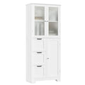 Homfa Bathroom Storage Cabinet, White Linen Cabinet, Tall Cabinet Storage Tower with Door and Drawer