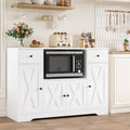Homfa Buffet Cabinet Sideboard with Charging Station, Microwave Stand Kitchen Dining Room, White
