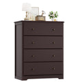 Homfa Dresser Chest, Modern Chest Organizer with 4 Drawers for Bedroom, Dark Brown