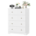 Homfa Dresser Chest, Modern Chest Organizer with 4 Drawers for Bedroom, White Finish
