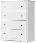 Homfa Dresser Chest, Modern Chest Organizer with 4 Drawers for Bedroom, White Finish