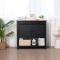 Homfa Farmhouse Console Table with 2 drawers & 2 door cabinet, Sofa Table Entryway Table with Storage Shelf for living room, Hallway, Black
